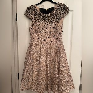 Alice and Olivia cocktail dress with black crystal beading